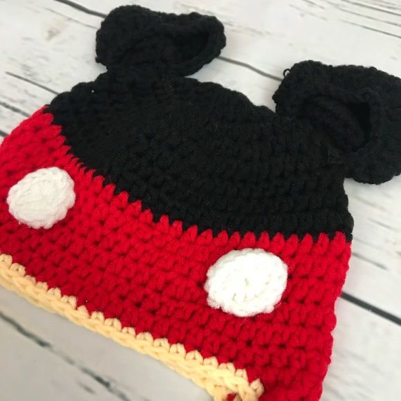 Mickey & Minnie Mouse Crochet Hats with Braided Ties - Picture 7 of 13